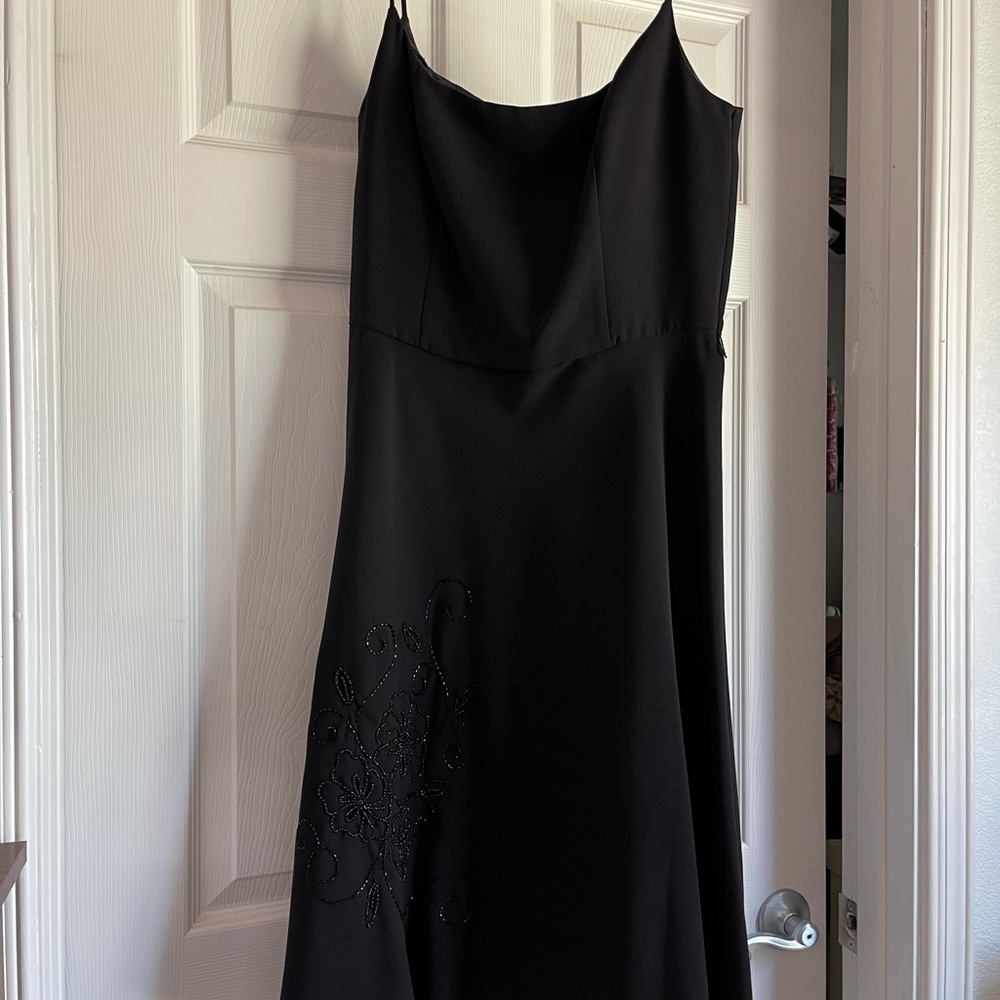 Cocktail black dress with beaded detail